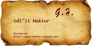Gáli Hektor névjegykártya